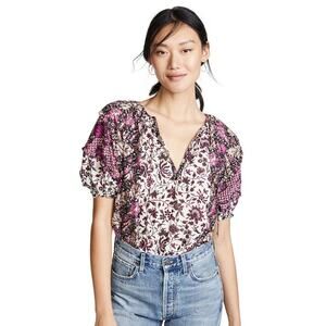 Ulla Johnson 0 Arusi Fuchsia Silk Blouse